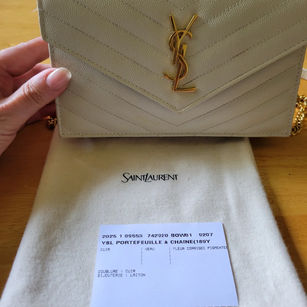 Yves Saint Laurent Ivory Quilted Crossbody Bag - Picture 2 of 9